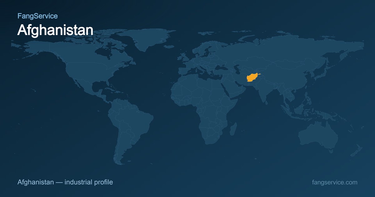 Afghanistan on the world map
