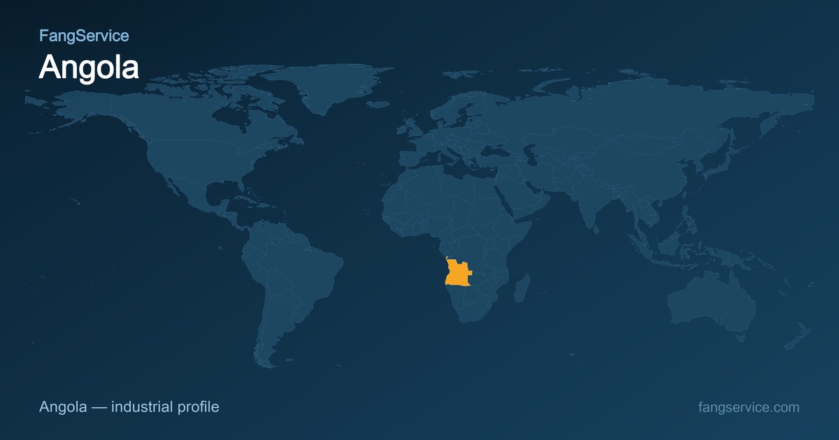 Angola on the world map