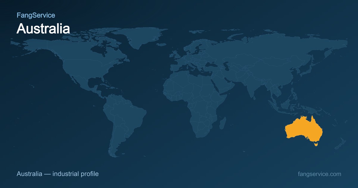 Australia on the world map