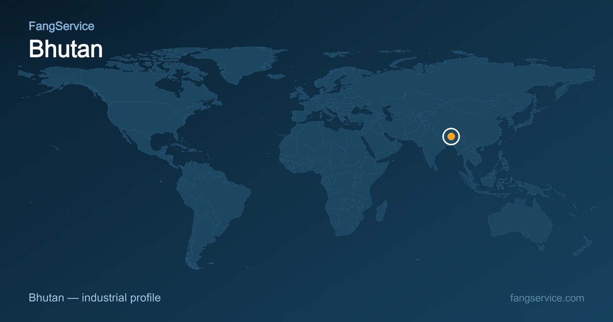 Bhutan on the world map