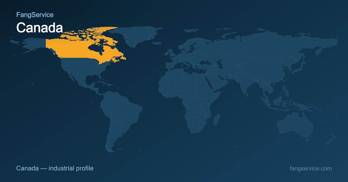 Canada on the world map
