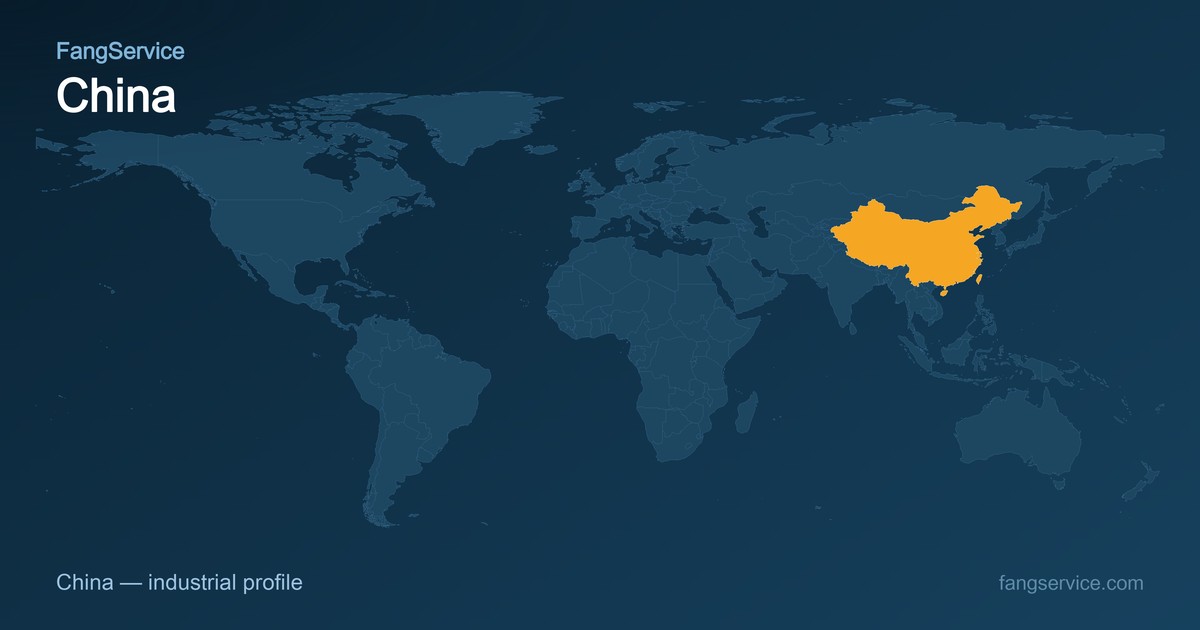 China on the world map