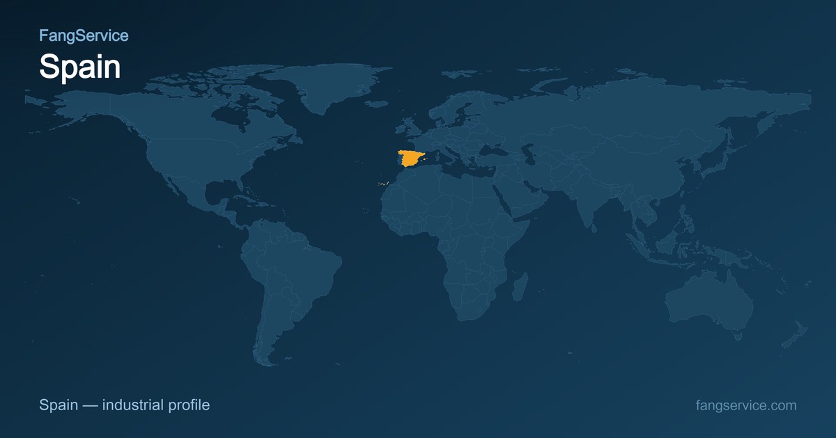 Spain on the world map