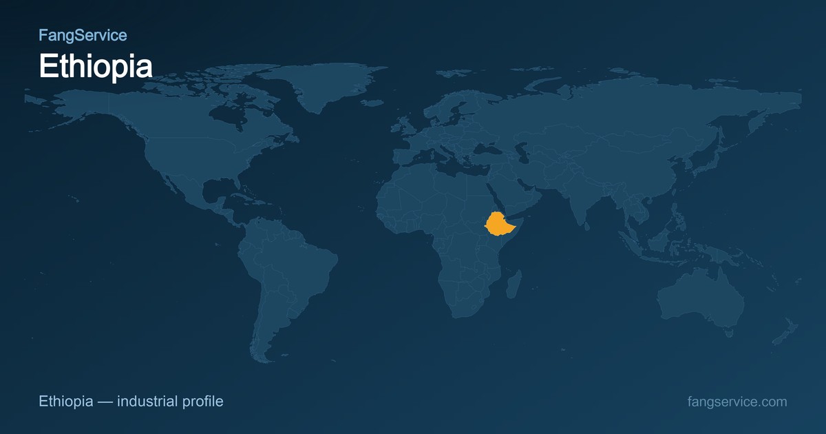 Ethiopia on the world map