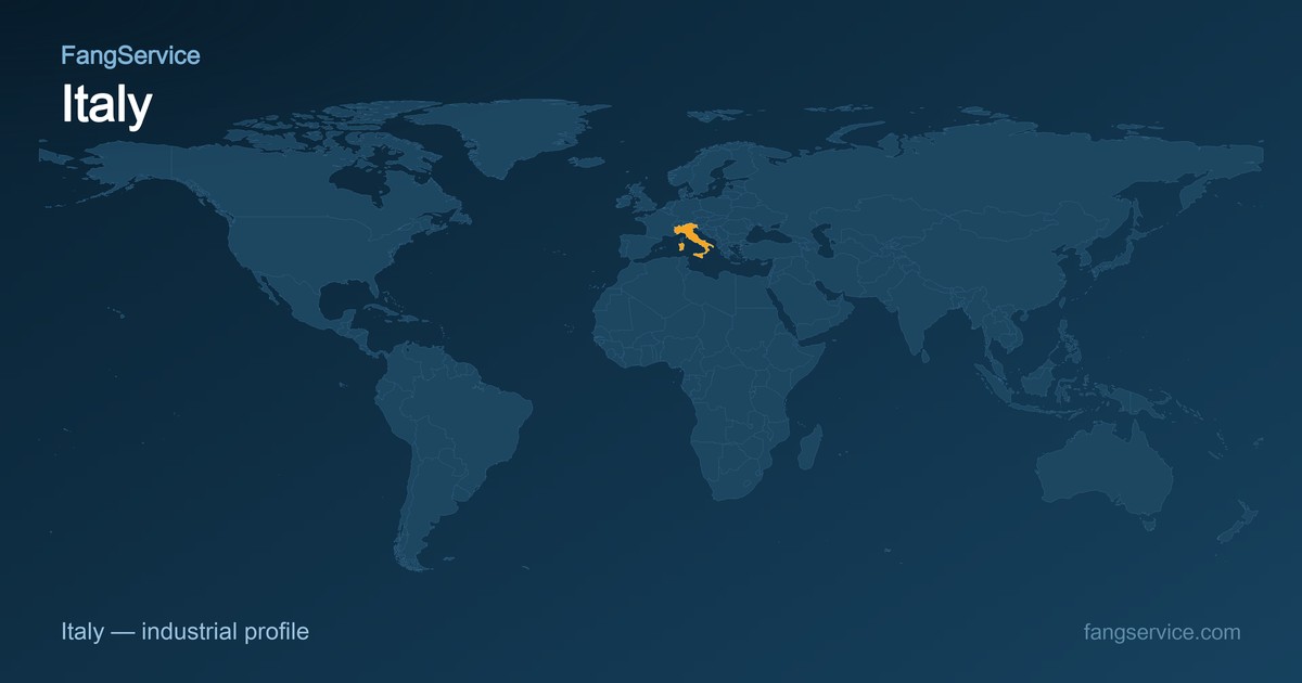 Italy on the world map