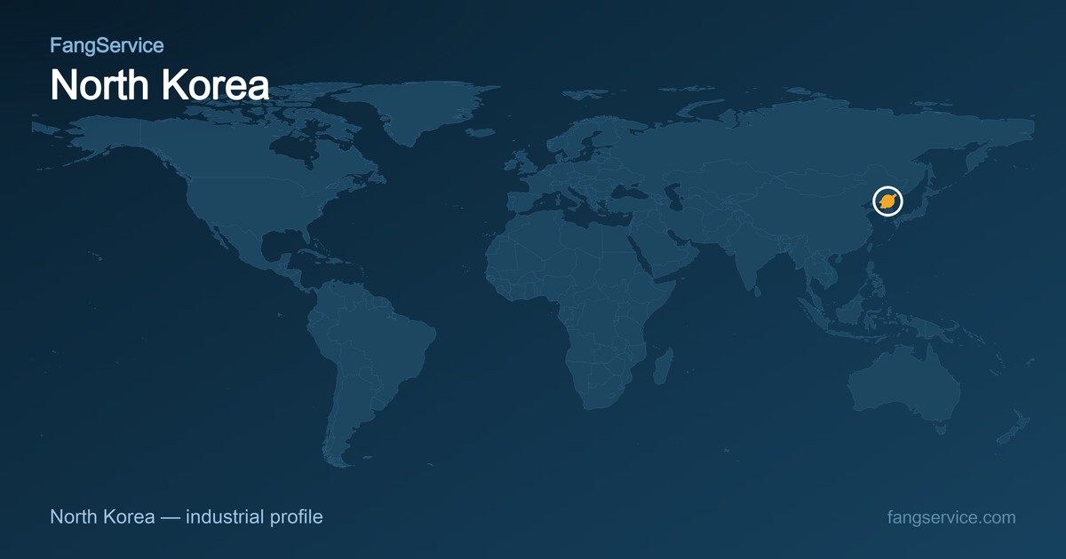 North Korea on the world map