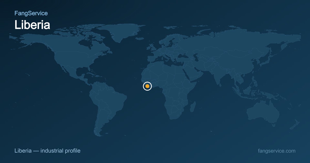Liberia on the world map