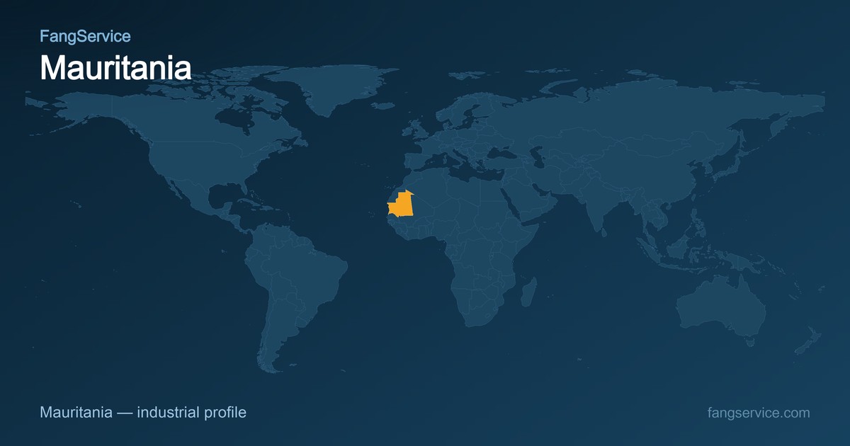 Mauritania on the world map