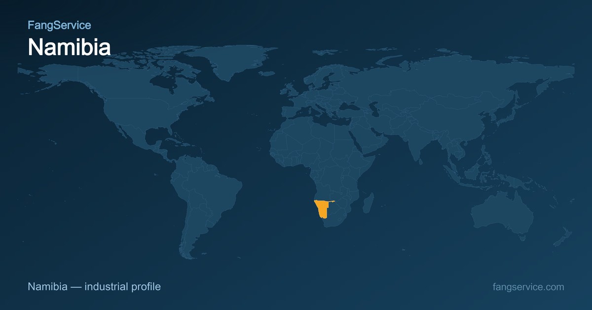 Namibia on the world map