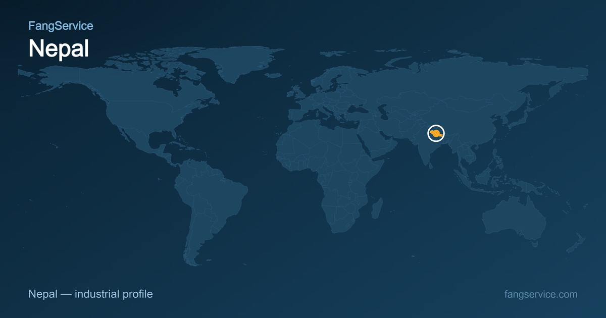 Nepal on the world map