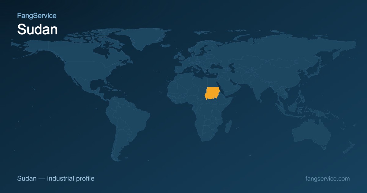 Sudan on the world map