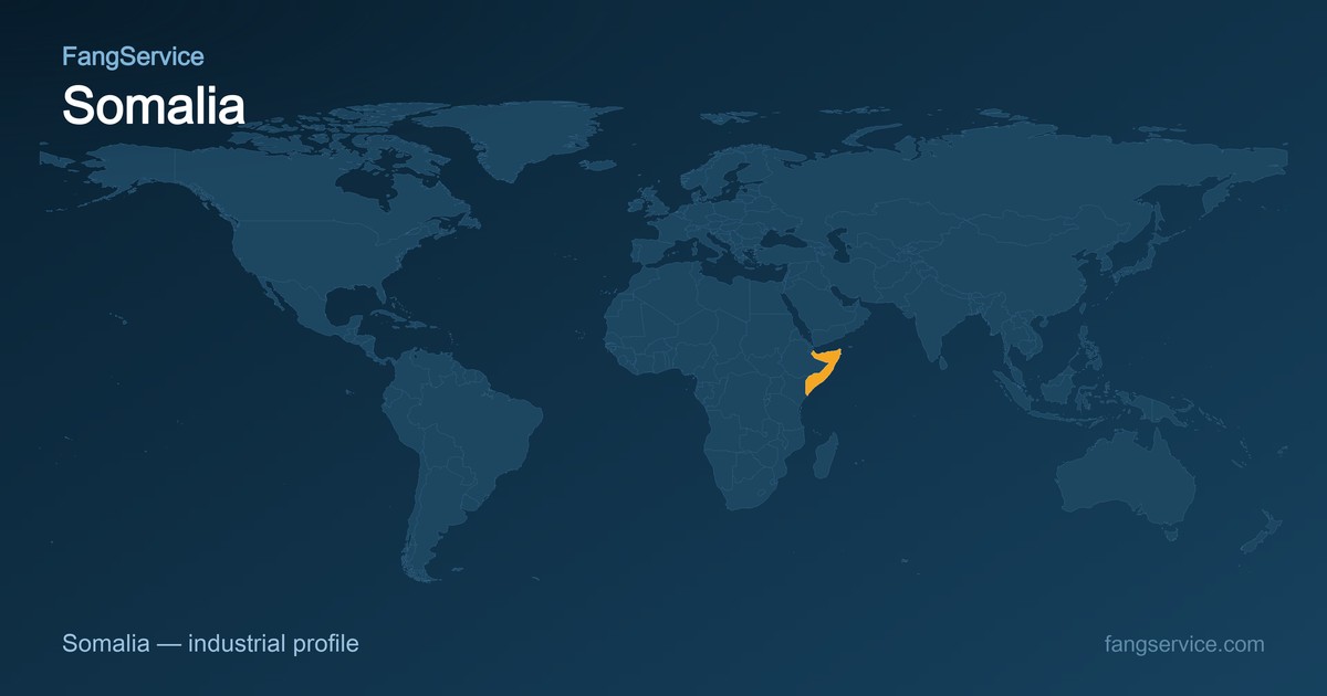 Somalia on the world map