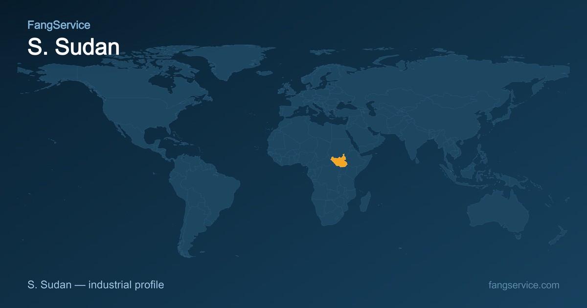 S. Sudan on the world map