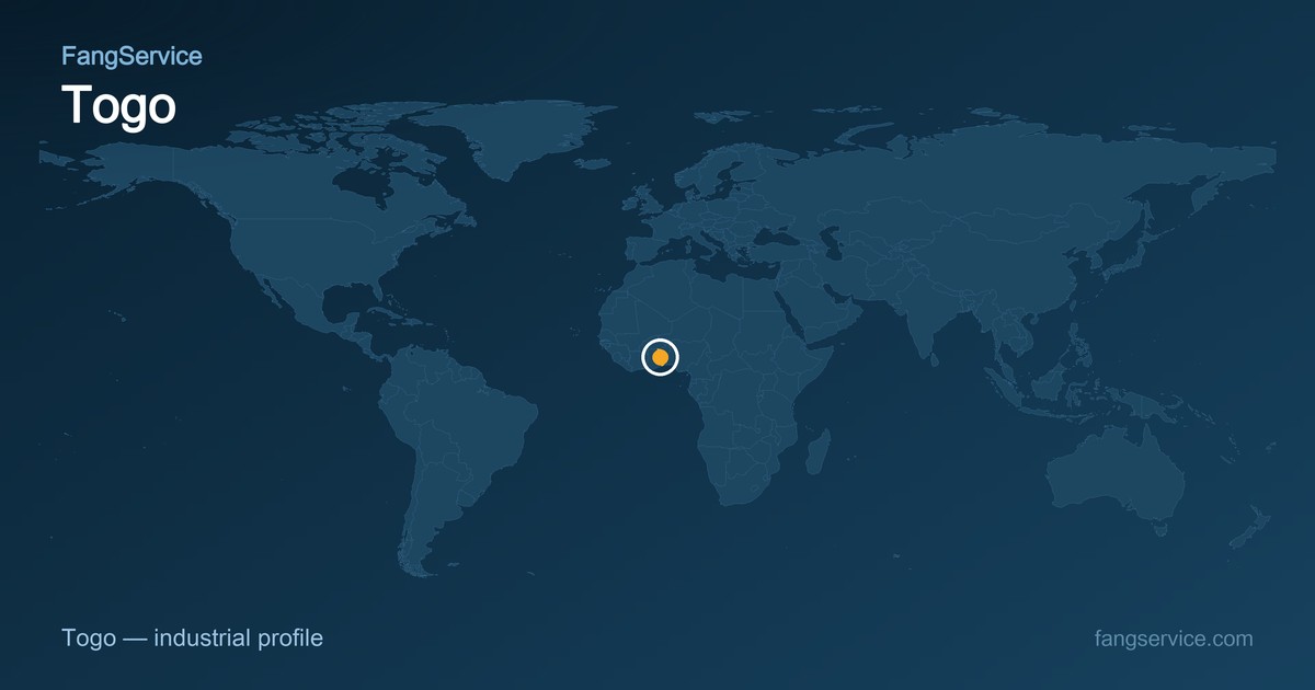 Togo on the world map