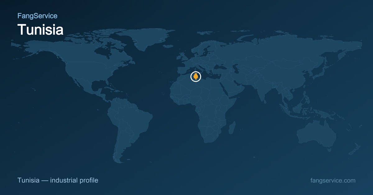 Tunisia on the world map