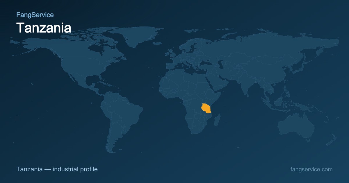 Tanzania on the world map