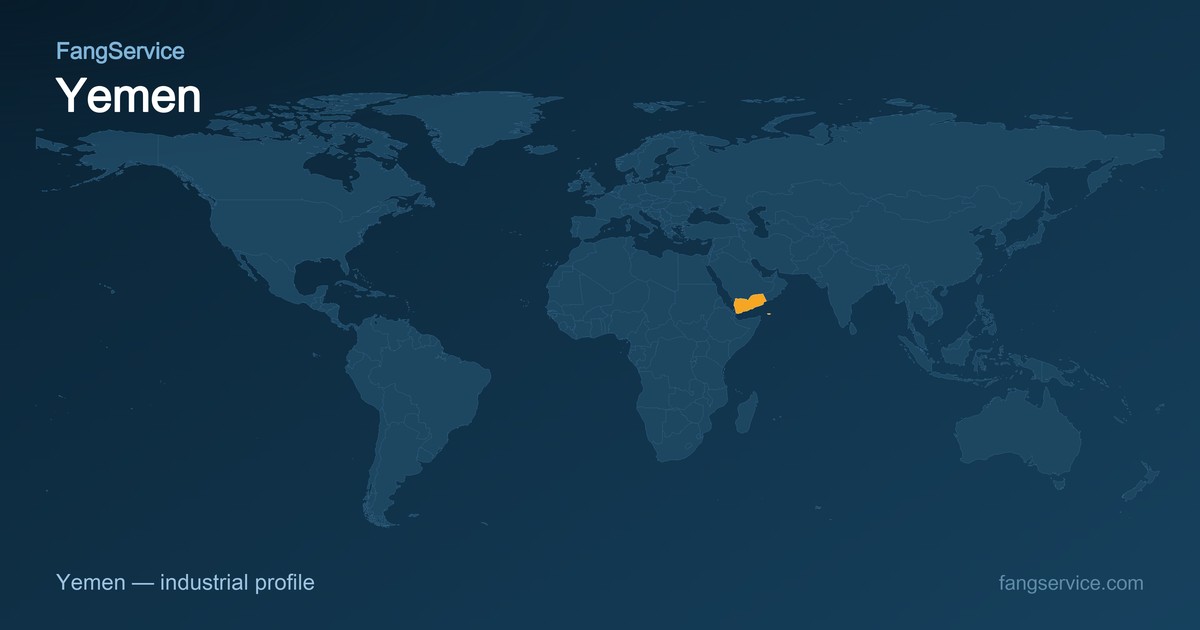 Yemen on the world map