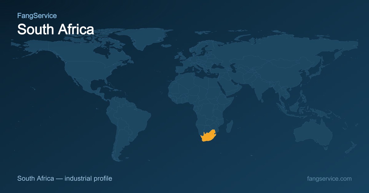 South Africa on the world map