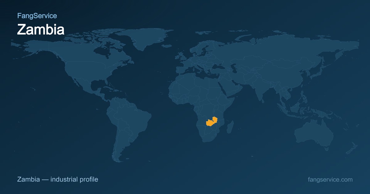 Zambia on the world map