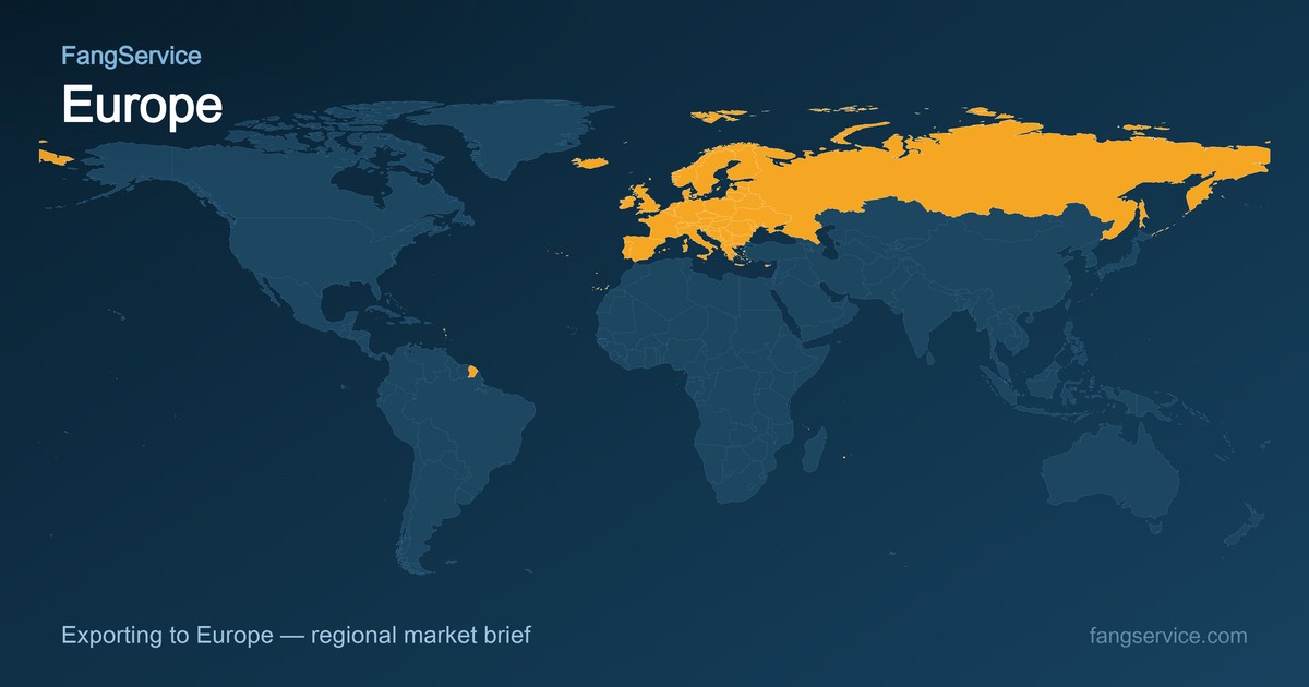 Europe on the world map