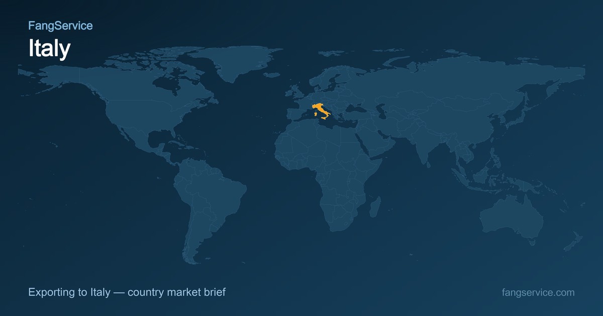 Italy on the world map