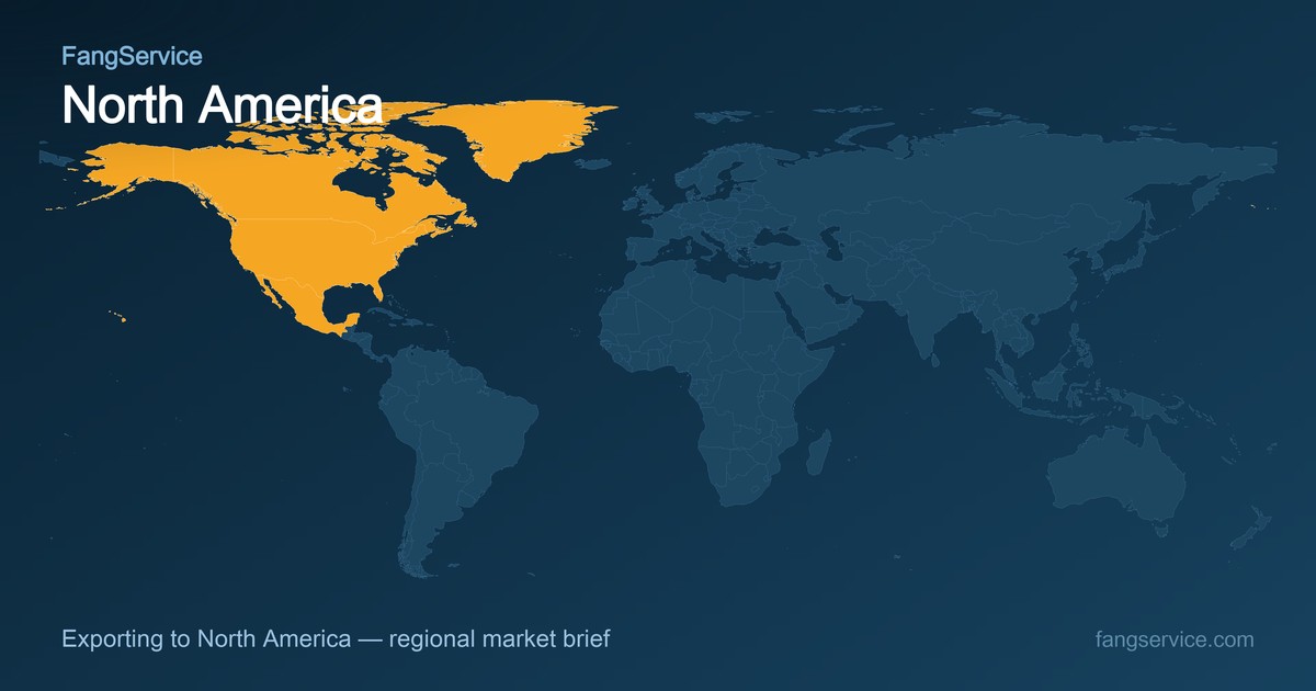 North America on the world map