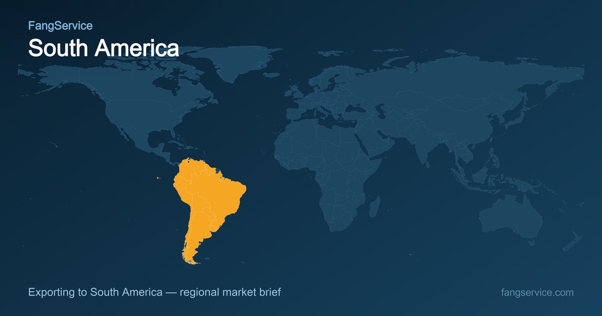 South America on the world map