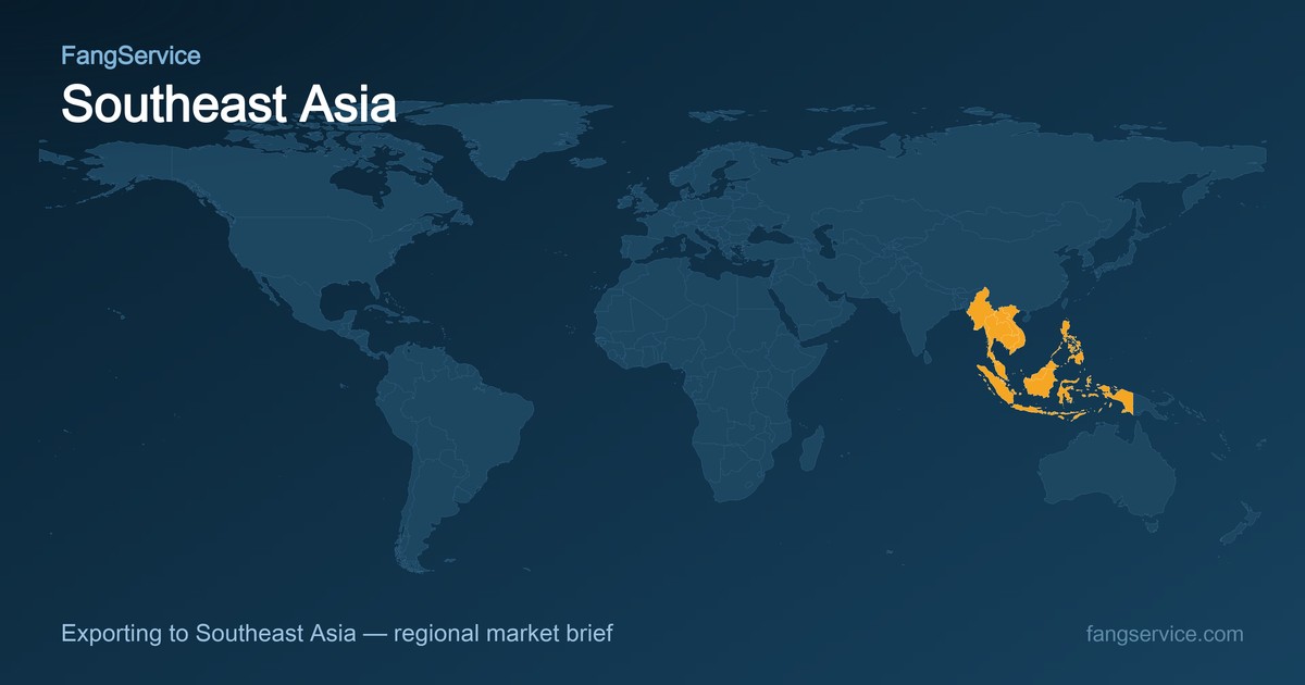 Southeast Asia on the world map