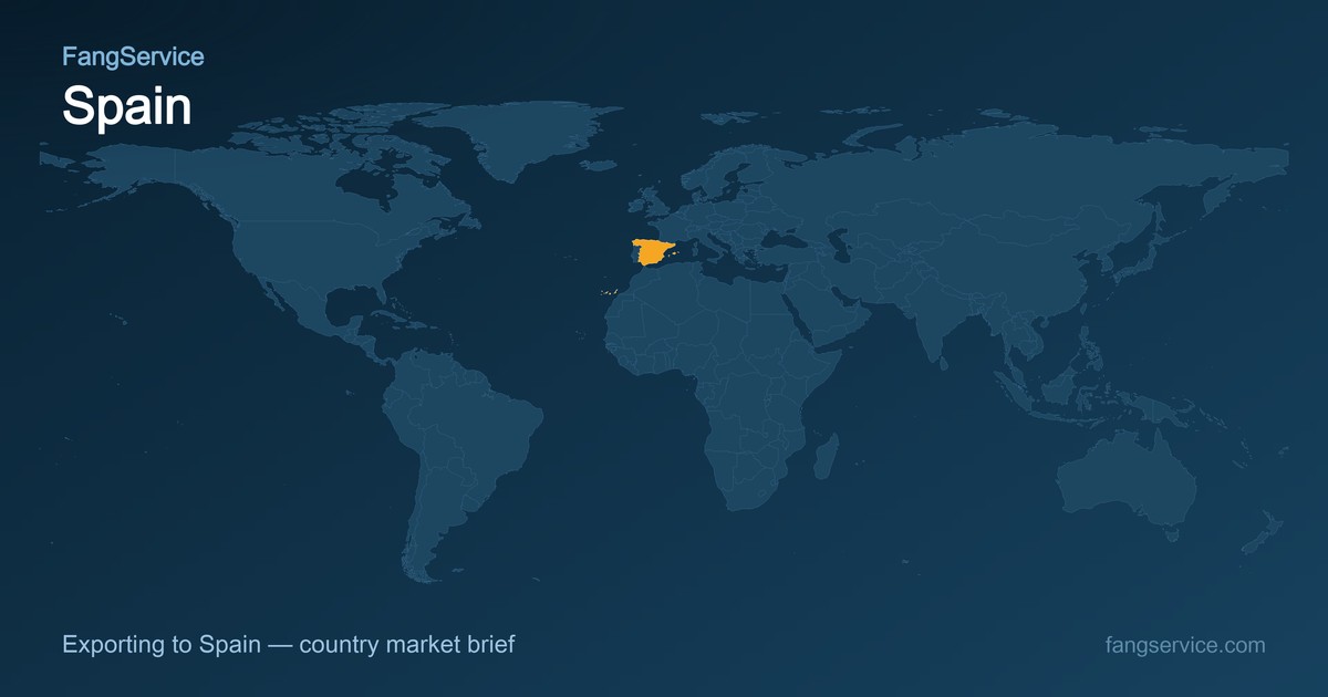 Spain on the world map