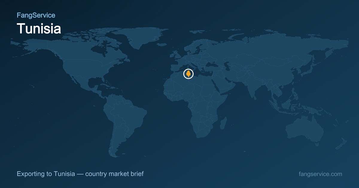 Tunisia on the world map
