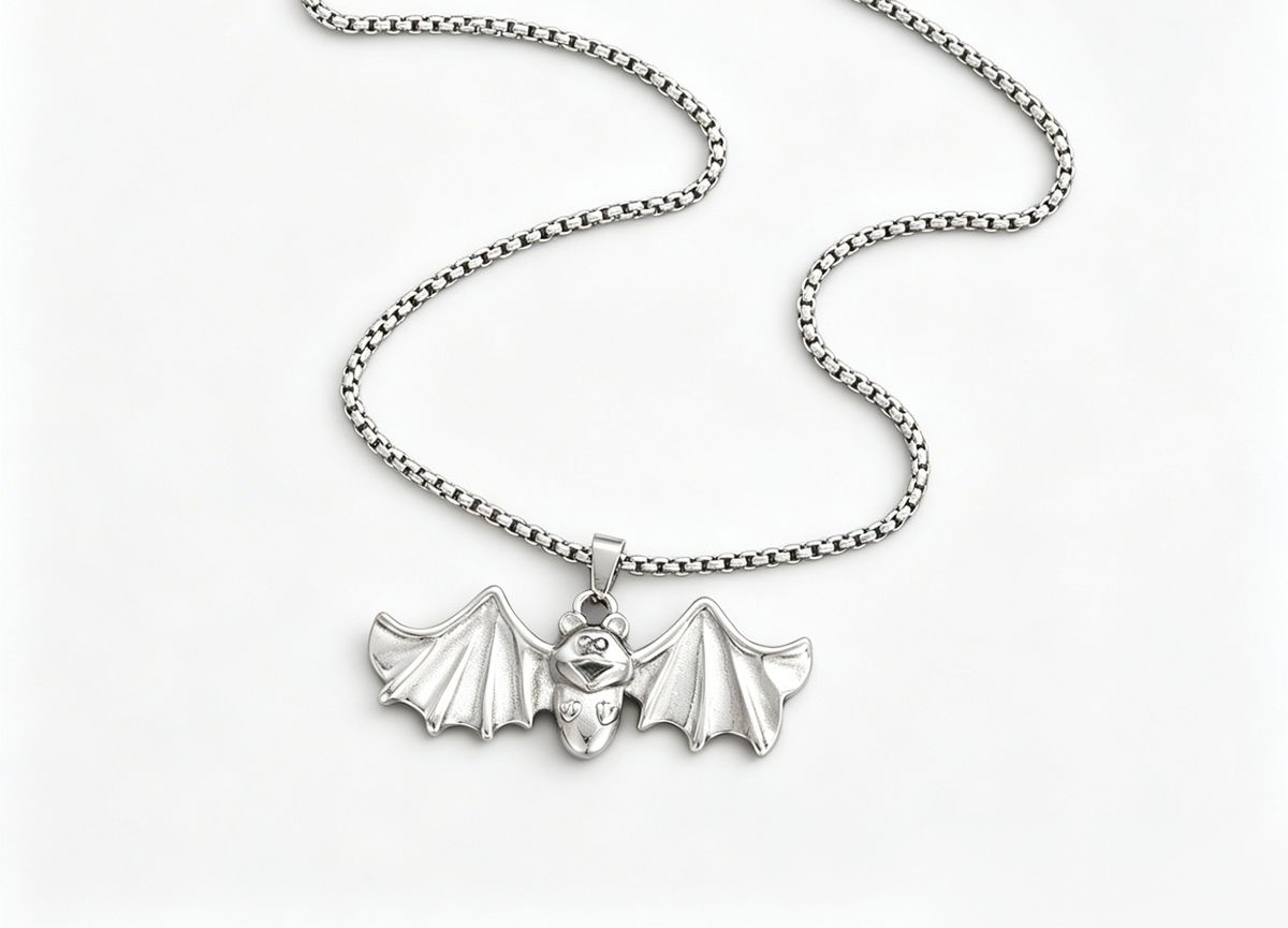 Minimalist Silver Dragon Pendant Necklace (W10-XL10645-SL)