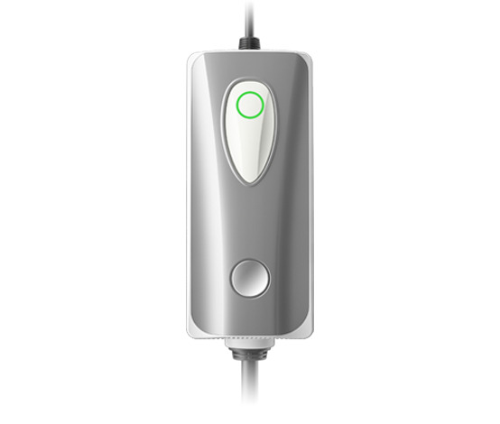 UCC2000 portable DC charger with a compact body and status indicator